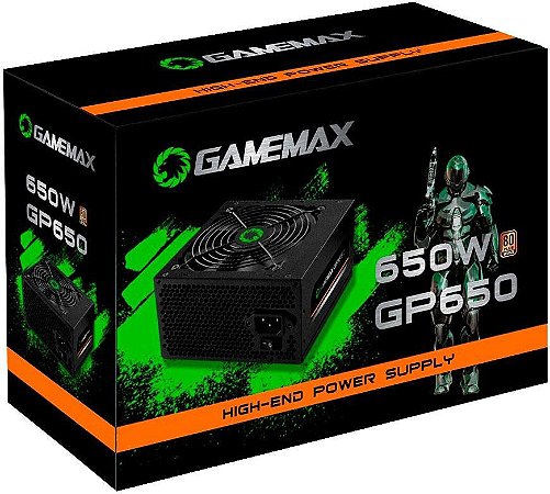 Fonte Gamemax 650w 80 Plus Bronze GP650 PFC Ativo C/ Cabo - Fonte de  Alimentação - Magazine Luiza