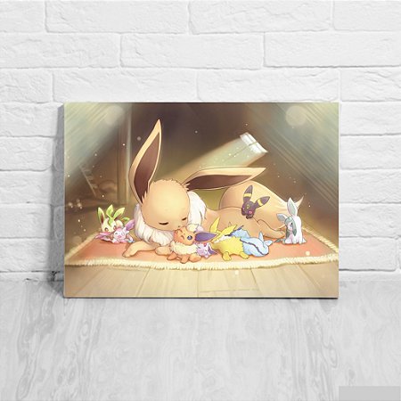 Quadro/Placa Decorativa Evee e Evoluções - Pokemon