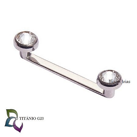 Kit com 3 Unidades - Piercing 100% Titânio - Surface - Topos com cristal Swarovski Rosca Interna