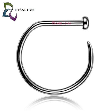 Kit com 4 Unidades - Piercing 100% Titânio - Argola Dring Gring Nostril