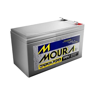 Bateria 12v x 7a para alarmes, eletrificadores e nobreaks - MOURA