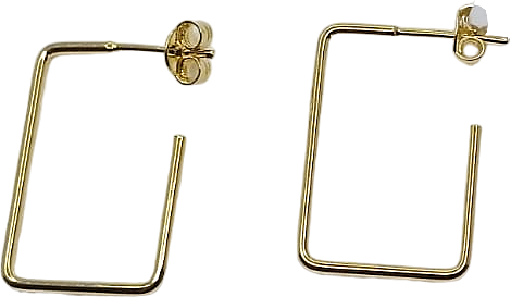 Brinco Retangular Banhado a Ouro