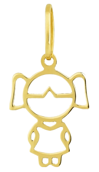 Pingente Menina Banhado a Ouro