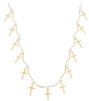 Choker Cruz Banhado a Ouro