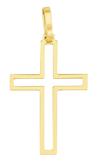 Pingente Cruz Vazada Banhado a Ouro