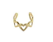 Piercing Fake Coração Banhado a Ouro
