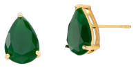 Brinco Gota Verde Banhado a Ouro
