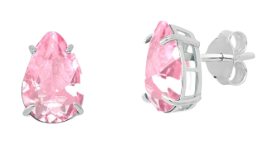 Brinco Gota Rosa Prata