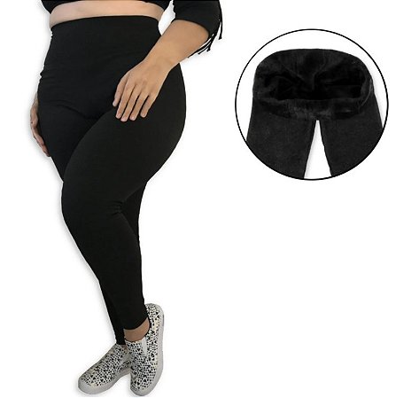 Kit 4 Calças Legging  Flanelada Plus Size Térmica Peluciada Antifrio Tecido Suplex - WOLFOX