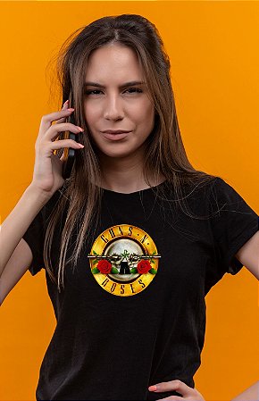Camisa Guns N Roses Baby Look Preta