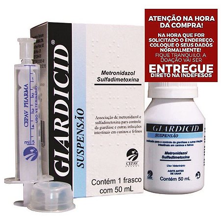 Giardicida Cepav Giardicid Cães e Gatos Suspensão 50ml