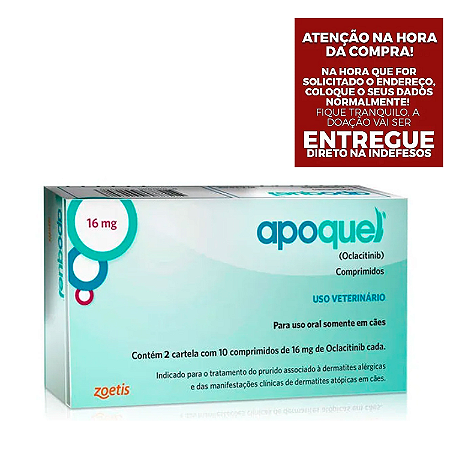 Apoquel Zoetis Dermatológico para Cães 16mg