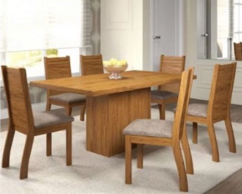 Mesa 6 cadeiras Imbuia