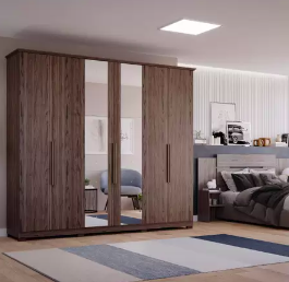 Guarda-roupa Casal 6 portas com espelho Grécia