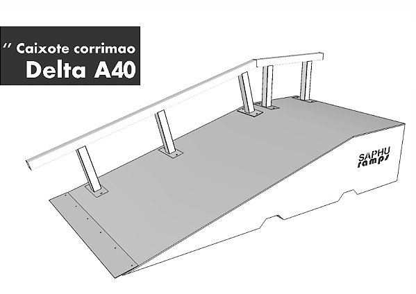 CAIXOTE COM RAMPA e CORRIMÃO "DELTA A40" (TUBOLAR)