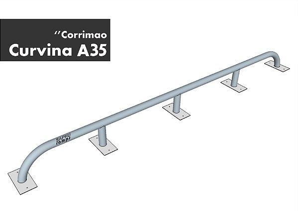 CORRIMÃO "CURVINA A35" (Com fixação) Metal