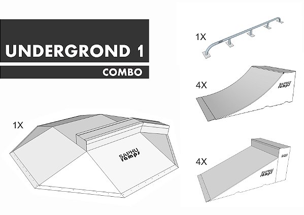 COMBO "UNDERGROUND 1" (10 Obstáculos ) Montagem Street