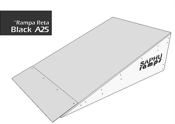 RAMPA RETA "BLACK A25" (25A/50L) Obstáculo Street