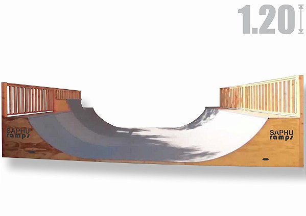 MINI RAMP 1.20 (Base) + EXTENÇÃO central (30cm) + Guarda corpo Total, para (Áreas Cobertas)
