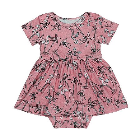 Vestido BioBaby Bebê Flamingo