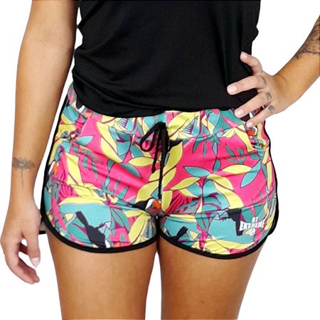 Shorts Beach Tennis Feminino Boxer Tropical