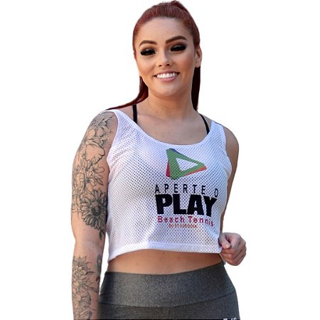 Regata Beach Tennis Feminina Cropped Tela Aperte O Play