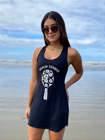 VESTIDO BEACH TENNIS BOXER ESTAMPA RAQUETE FLORAL