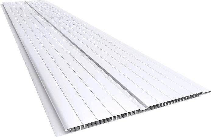 Forro PVC Gêmini Frisado 7mm Branco (Barra de 4 metros) - Plasbil