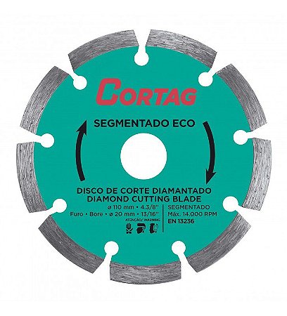 Disco Diamantado Segmentado Eco 110mm- Cortag