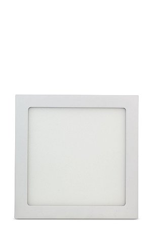 Plafon LED Sobrepor Quadrado 18W 6500K Bivolt Branco Bronzearte
