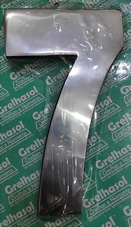 Algarismo Aluminio Polido Grande 24 Cm Numero 7 - Grelhasol