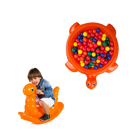 Gangorra + Tanque Jabuti Com Bolas Coloridas