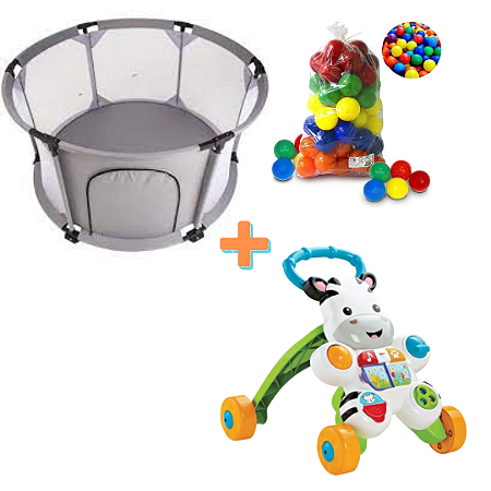 Kit andador + cercado com bolinhas