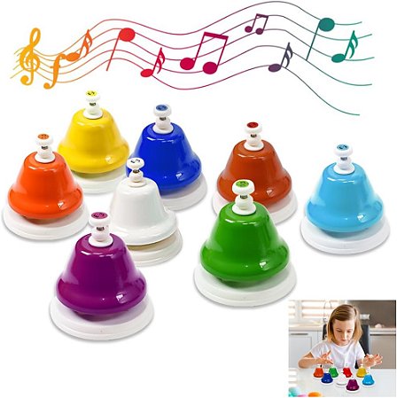 Sinos de Mão Coloridos 8 Notas