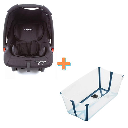 kit bebê conforto gama + banheira flexível