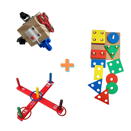KIT Jogo de argola + prancha de seleção + cubo sensorial