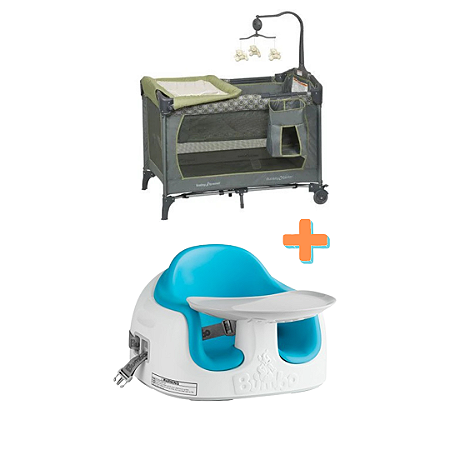 Kit berço cercado Nursey + cadeira de alimentação multi assento Bumbo