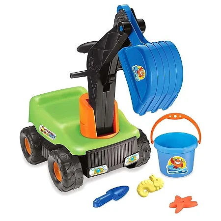 Retroescavadeira Gigante Brinquedo Escavadeira Praia