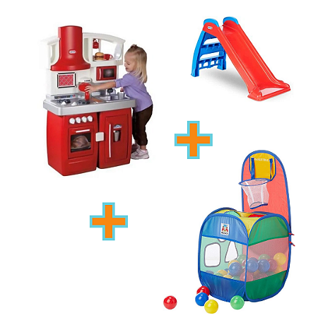 Kit Escorregador, cozinha e basket