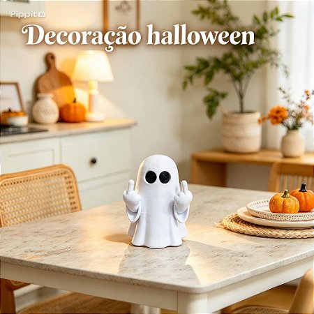 Mini Fantasma Dedo Do Meio | Enfeite Halloween Colecionável