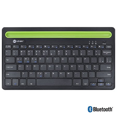 Teclado Sem Fio Bluetooth 3.0 Dynamic Smart Abnt Com Suporte Para Tablet Ou Celular - Preto - Dt200 [F018]