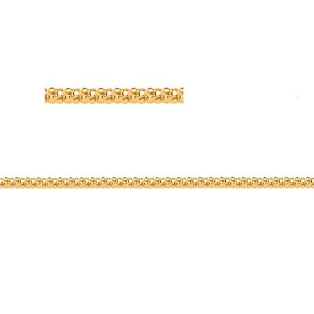 Corrente Popcorn diamantada maciça em ouro amarelo 18k