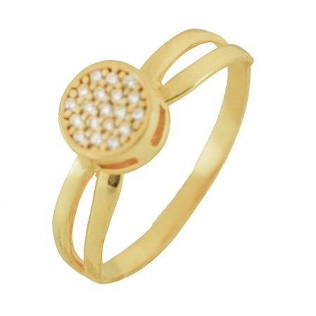 ANEL OURO AMARELO CHUVERINHO 18K ZIRCONIA PC 4.43