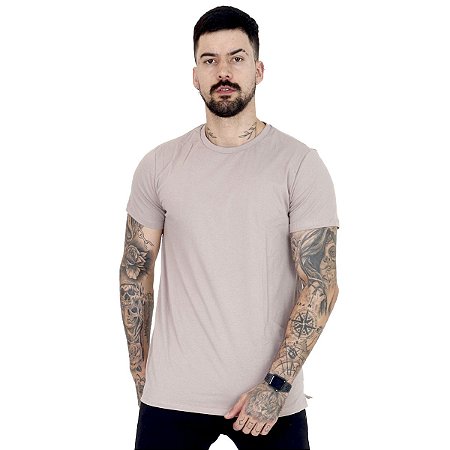 Camiseta Masculina - Básica Long Reta - Rosé
