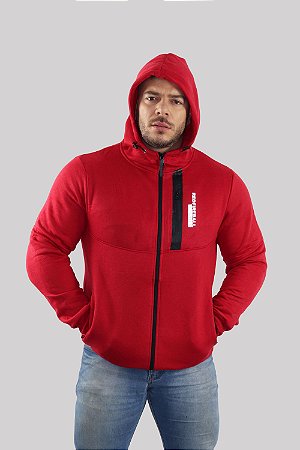 blusa de moletom vermelha