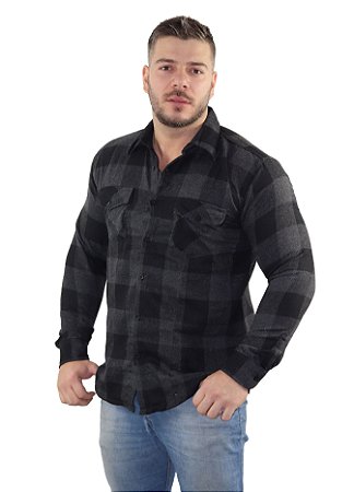 camisa flanela preta