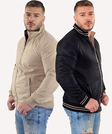 jaqueta bomber bege masculina