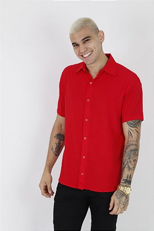 Camisa Masculina - Viscose - Vermelha