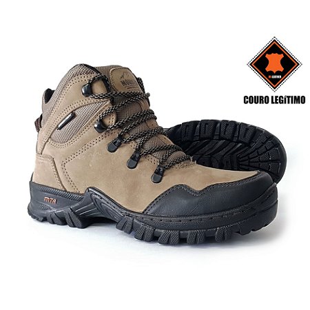 Bota Adventure Mountrek 100% Couro ref 987 cor Osso