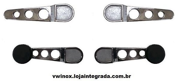 Kit Manivela E Maçaneta Interna Fusca 1972 Até 1977 Cromada ( Kit 4 peças )
